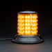 Amber LED warning light on a black background