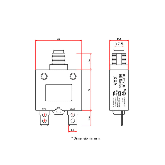 98 Series Thermal Circuit Breaker
