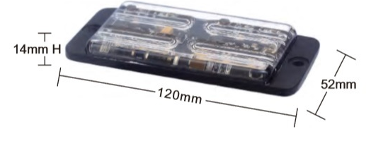 LED Double Row Warning Flasher - 12cm